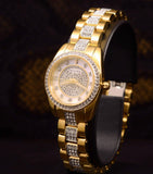 Bulova Crystal Collection Silver Crystal Dial Gold Steel Strap Watch for Women - 98L228 Authentic Buy Shop Now