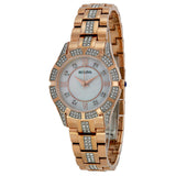 Bulova Crystal Mother of Pearl Dial Rose Gold Steel Strap Watch for Women - 98L197 Authentic Buy Shop Now