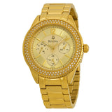 Bulova Multi Function Gold Dial Gold Steel Strap Watch for Women - 97N102 Authentic Buy Shop Now