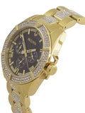 Bulova Crystal Collection Blue Dial Gold Steel Strap Watch for Men - 98C128 Authentic Buy Shop Now
