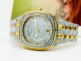 Bulova Phantom Crystal Silver Dial Two Tone Steel Strap Watch for Men - 98B323 Authentic Buy Shop Now