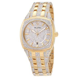 Bulova Phantom Crystal Silver Dial Two Tone Steel Strap Watch for Men - 98B324 Authentic Buy Shop Now