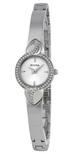 Bulova Crystal Pendant Silver Dial Silver Steel Strap Watch for Women - 96X111 Authentic Buy Shop Now