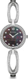 Bulova Crystal Black Mother of Pearl Dial Silver Steel Strap Watch for Women - 96L224 Authentic Buy Shop Now