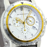 Burberry Belt Chronograph Silver Dial Brown Rubber Strap Watch For Men - BU9811 Authentic Buy Shop Now
