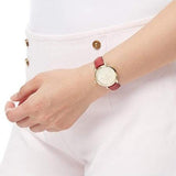 Burberry The Classic Gold Dial Red Leather Strap Watch for Women - BU10102 Authentic Buy Shop Now