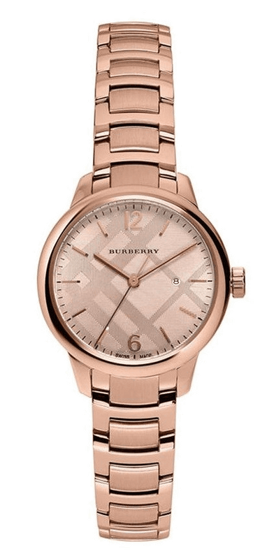 Burberry The Classic Rose Gold Dial Rose Gold Steel Strap Watch for Women - BU10116 Authentic Buy Shop Now