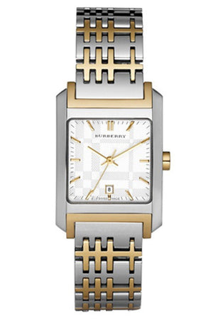 Burberry Nova Checked White Dial Two Tone Stainless Steel Strap Watch for Women - BU1573 Authentic Buy Shop Now