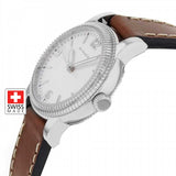 Burberry Utilitarian White Dial Brown Leather Strap Watch for Women - BU7848 Authentic Buy Shop Now