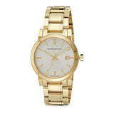 Burberry The City Silver Dial Gold Steel Strap Unisex Watch - BU9003 Authentic Buy Shop Now
