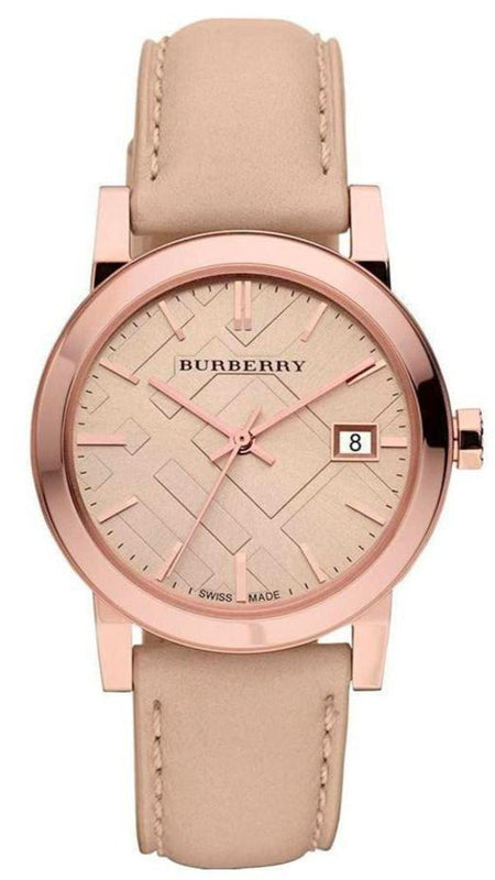 Burberry The City Beige Dial Brown Leather Strap Watch for Women - BU9014 Authentic Buy Shop Now