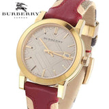 Burberry The City Gold Dial Orange Leather Strap Watch for Women - BU9017 Authentic Buy Shop Now