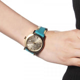 Burberry The City Gold Dial Blue Leather Strap Watch for Women - BU9018 Authentic Buy Shop Now