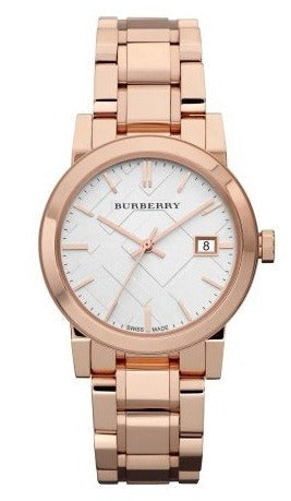 Burberry The City White Dial Rose Gold Steel Strap Watch for Women - BU9104 Authentic Buy Shop Now