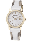 Burberry The City White Dial White Leather Strap Watch for Women - BU9015 Authentic Buy Shop Now