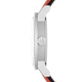 Burberry The City Silver Dial Orange Leather Strap Watch for Women - BU9121 Authentic Buy Shop Now