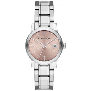 Burberry The City Pink Dial Silver Steel Strap Watch for Women - BU9124 Authentic Buy Shop Now
