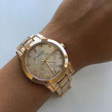 Burberry The City Diamonds Rose Gold Dial Rose Gold Steel Strap Watch for Women - BU9126 Authentic Buy Shop Now