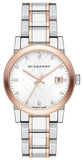Burberry The City Diamonds White Dial Two Tone Steel Strap Watch for Women - BU9127 Authentic Buy Shop Now