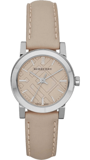 Burberry The City Beige Dial Beige Leather Strap Watch for Women - BU9207 Authentic Buy Shop Now
