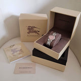 Burberry The City Diamonds Pink Dial Silver Steel Strap Watch for Women - BU9223 Authentic Buy Shop Now