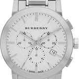 Burberry The City Chronograph Silver Dial Silver Steel Strap Watch for Men - BU9350 Authentic Buy Shop Now
