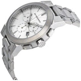Burberry The City Chronograph Silver Dial Silver Steel Strap Watch for Men - BU9350 Authentic Buy Shop Now