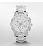 Burberry The City Chronograph Silver Dial Silver Steel Strap Watch for Men - BU9350 Authentic Buy Shop Now