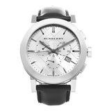 Burberry The City Chronograph White Dial Black Leather Strap Watch for Men - BU9355 Authentic Buy Shop Now