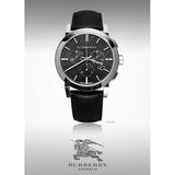 Burberry The City Chronograph Black Dial Black Leather Strap Watch for Men - BU9356 Authentic Buy Shop Now