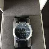 Burberry The City Chronograph Black Dial Black Leather Strap Watch for Men - BU9356 Authentic Buy Shop Now
