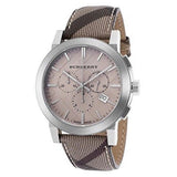 Burberry The City Smoke Dial Checked Brown Leather Strap Watch for Men - BU9358 Authentic Buy Shop Now