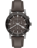 Burberry The City Chronograph Ion Plated Grey Dial Grey Leather Strap Watch for Men - BU9384 Authentic Buy Shop Now