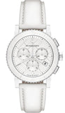 Burberry City Chronograph White Dial White Leather Strap Watch For Women - BU9701 Authentic Buy Shop Now