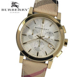 Burberry The City White Dial Haymarket Beige Leather Strap Watch for Women - BU9752 Authentic Buy Shop Now