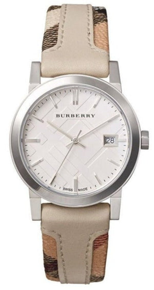 Burberry The City White Dial Beige Leather Strap Watch for Women - BU9132 Authentic Buy Shop Now