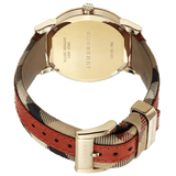 Burberry The City Gold Dial Orange Leather Strap Watch for Women - BU9016 Authentic Buy Shop Now