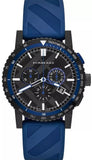 Burberry The City Sport Chronograph Black Dial Blue Rubber Strap Watch For Men - BU9807 Authentic Buy Shop Now