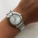 Burberry The City Silver Dial Silver Steel Strap Watch for Women - BU9200 Authentic Buy Shop Now