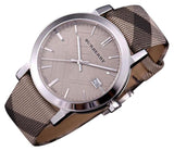 Burberry The City Beige Dial Chequered Brown Leather Strap Watch for Women - BU9029 Authentic Buy Shop Now