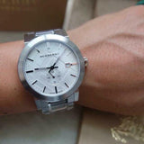 Burberry The City Silver Dial Silver Steel Strap Watch for Men - BU9900 Authentic Buy Shop Now