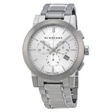 Burberry The City Chronograph Silver Dial Silver Steel Strap Watch for Men - BU9350 Authentic Buy Shop Now