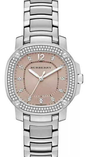 Burberry The Britain Diamonds Brown Dial Silver Steel Strap Watch for Women - BBY1803 Authentic Buy Shop Now