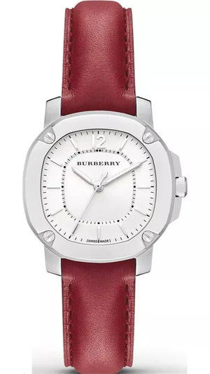 Burberry Brit The Britain White Dial Red Leather Strap Watch for Women - BBY1705 Authentic Buy Shop Now