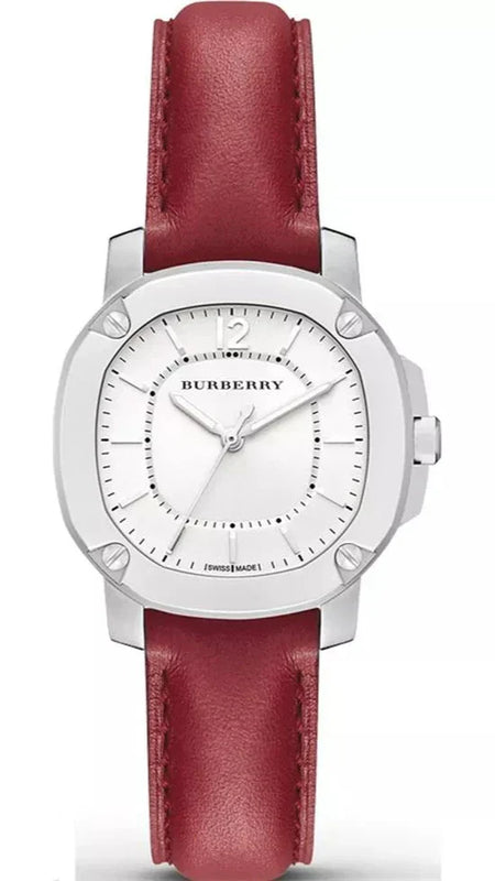 Burberry Brit The Britain White Dial Red Leather Strap Watch for Women - BBY1705 Authentic Buy Shop Now