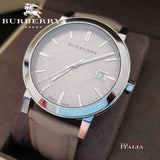 Burberry The City Silver Dial Beige Leather Strap Unisex Watch - BU9010 Authentic Buy Shop Now