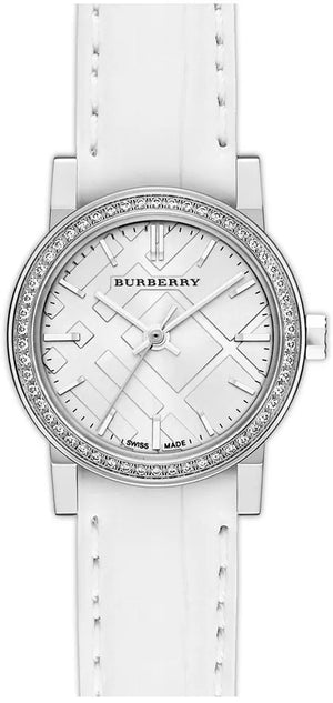 Burberry The City White Diamonds Dial White Leather Strap Watch for Women - BU9221 Authentic Buy Shop Now