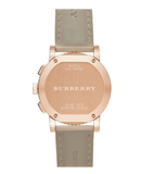 Burberry Chronograph Rose Gold Dial Beige Leather Strap Watch for Women - BU9704 Authentic Buy Shop Now