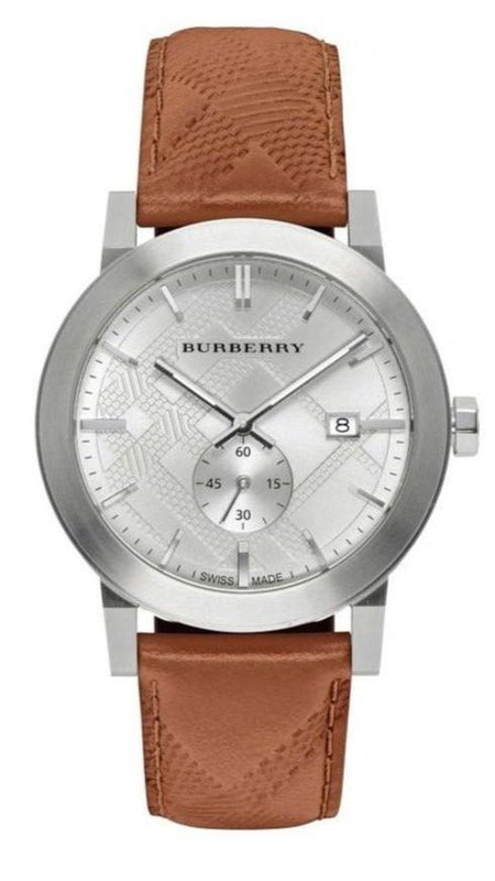 Burberry The City Silver Dial Brown Leather Strap Watch for Men - BU9904 Authentic Buy Shop Now