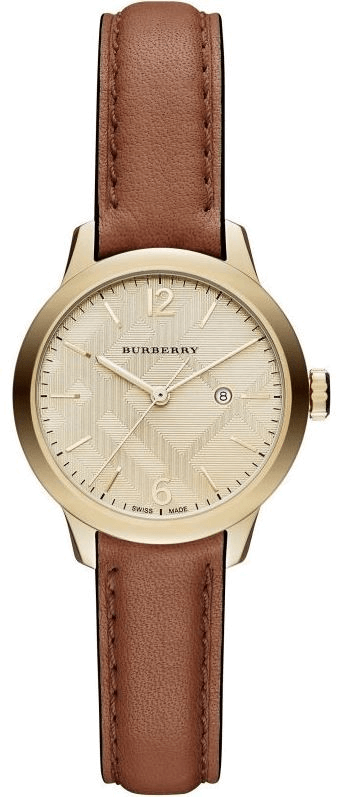 Burberry The Classic Champagne Gold Dial Brown Leather Strap Watch for Women - BU10101 Authentic Buy Shop Now
